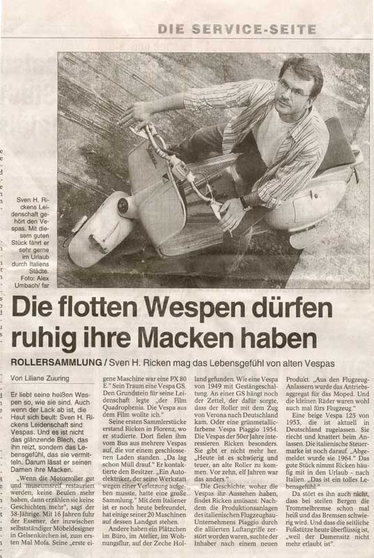 Artikel WAZ Essen